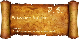 Patzauer Valter névjegykártya